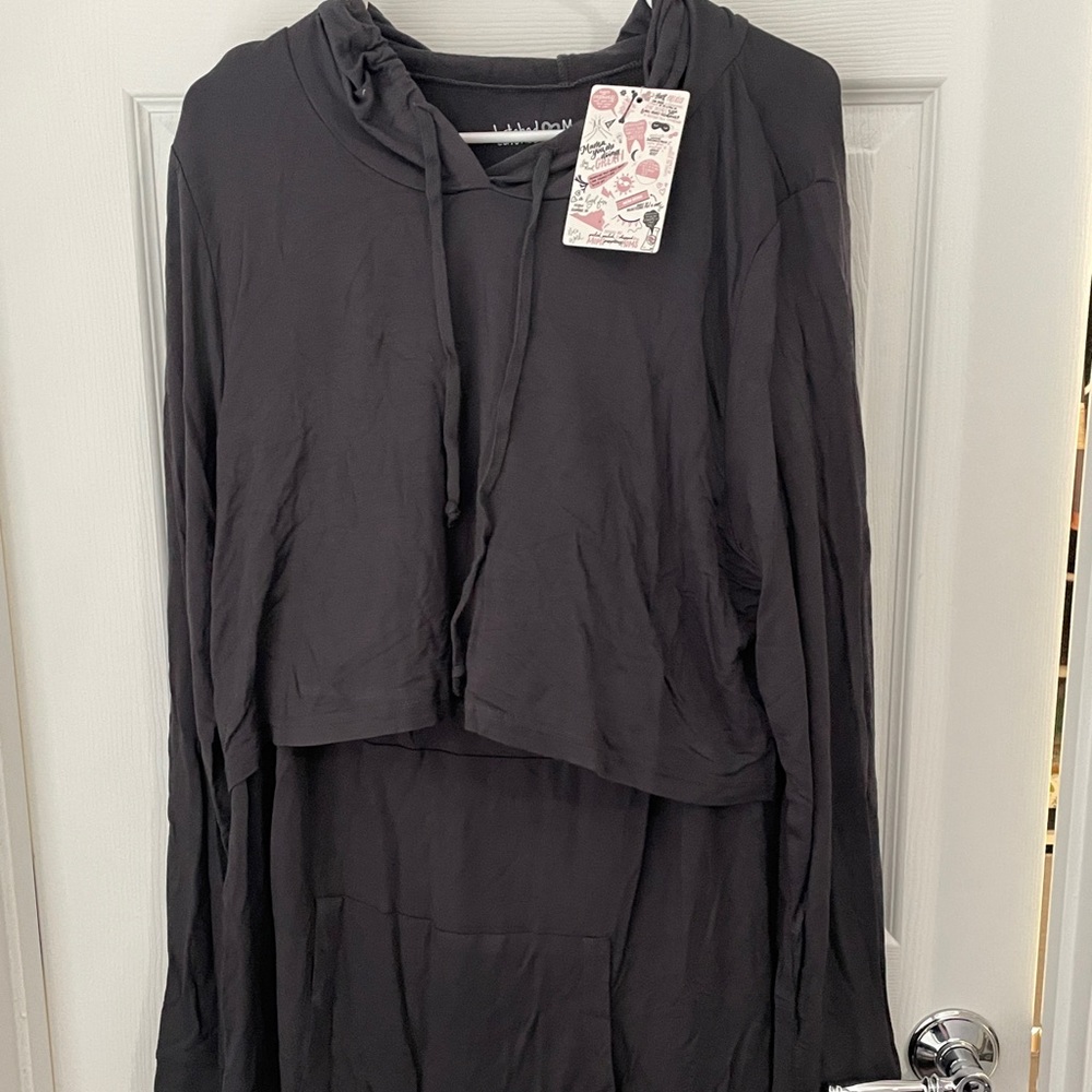 Latched Mama Hoodie Tee - Dark Gray